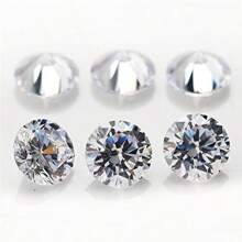 DIY 锆石 AAA 圆形机切 1mm 2mm 3mm 4mm 5mm 白色立方散石 CZ 锆石宝石用于珠宝制作微型莫桑石刻面水钻凸圆形透明尖底水晶钻石宝石用于美甲工艺更换珠宝 - 無色 - 查看 8