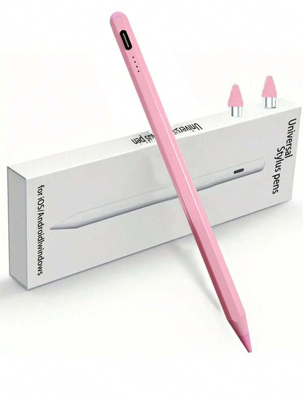 Universal Capacitive Touch Stylus Pen, Suitable For IOS And Android Tablets And Smartphones, Dual Replacement Tips. Can Be Used For Writing, Touch, Drawing, Note-Taking. With Status Indicator Light, One-Touch Operation, Magnetic Attachment, Replaceable Tips, Extra-Long Standby