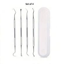 Conjunto de 4/6 ferramentas odontológicas, inclui removedor de tártaro, removedor de manchas, com espelho
