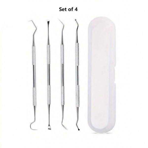 Conjunto de 4/6 ferramentas odontológicas, inclui removedor de tártaro, removedor de manchas, com espelho