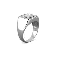 VacationGrabs Cubic Zirconia Mens Ring - Stylish Design - Silver - View 4