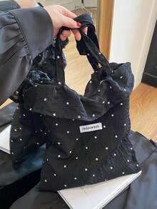 Casual Bag Fairy Stylish Polka Dot Women's Tote Bag 2025 Summer New Fresh Single-Shoulder Women's Bag With Relaxed Sense Large Capacity Ruffled Casual Commuting Tote Bag - Multicolor - View 6