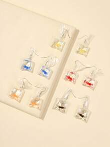 1Pair Cute And Fun Simulated Goldfish Resin Hanging Earrings Suitable For Women Daily Jewelry Accessories Gifts