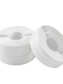 1 قطعة ملصق أرضية أبيض/شريط إغلاق/شريط إغلاق مقاوم للماء 1 لفة، شريط إغلاق مقاوم للماء من البي في سي، شريط لاصق زخرفي للحشو، شريط إغلاق للحشو، شريط لاصق لشقوق الحوض والموقد، شريط إغلاق للزوايا في المطبخ والحمام والحوض، حماية حافة الأرضية والجدران