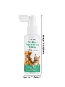 GJYC PET 1pc Pet Oral Teeth Cleaning & Fresh Breath Spray For Removing Bad Breath And Tartar Control,Ice Cream Flavor.