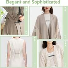 2pcs Waist Cincher, Vintage Dress Cincher, Back Strap Shawl Cardigan Cincher, Waist Tightener (Classic), Metal, No Gems - Multicolor - View 4