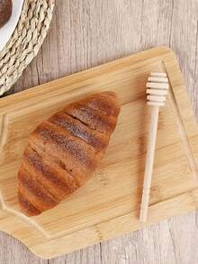 1pc Acacia Honey Pot With Sauce Dipper Integrated Wooden Lid, Glass Container With Sealed Cover, Storage Jar Christmas Gift,School Supplies - one-size - View 9