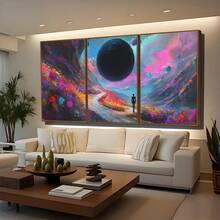 Quadro Decorativo Jardim Cósmico MDF Mosaico Sala Quarto Escritório Impressão Em Hd - Branco - Visão 2