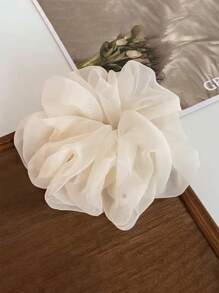 1/5pcs Fluffy Scrunchies, Versatile Hair Ties, Oversized Elegant Chiffon Hair Bands, Everyday Essential