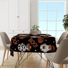 1 Stück Halloween Tischdecke - Kürbis Geist Schädel, farbenfrohe Mustergestaltung, geeignet für Küchendekoration, Partygeschenke und Raumdekoration, hervorragend für Zuhause oder Veranstaltungen, Esszimmertischdekoration