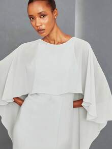 1pc White & Black Elegant Tie-Dye Chiffon Shawl, Breathable Polyester, Unique Evening Gown, Fashion Wedding Accessory Fall Clothes For Women