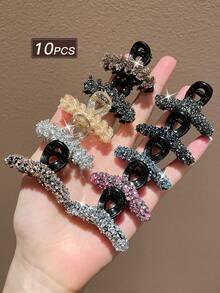 4/6/8pcs Women Wheat Ear Hair Clips, Bangs Clips, Elegant Small Size Hair Claws, Side Clips Small Hair Clips, Suitable For Casual And Outdoor Wear. Summer Accessory Set, Hair Accessories, Women Accessories, Back To School Headwear., School Stuff, College Fall Winter Claw Clip For Vacation Outfits Woman - Multicolor - View 9