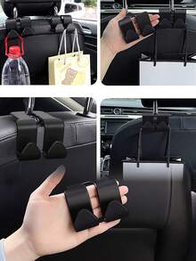 2 件装汽车头枕挂钩、后座整理挂钩、车用钱包架、通用汽车座椅挂钩（用于挂手提包和杂货袋）、悬挂挂钩、车辆储物挂钩、汽车内饰配件、车主必备小工具、重型 - 彩色 - 查看 4