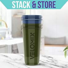 2 Pack 28oz Fitness Shaker Bottles With Stainless Steel Whisk Balls, Leakproof Protein Mixer Cup For Gym Workout School Travel, Includes Cleaning Brush & Wide Mouth Design For Easy Mixing - 2)藍色/綠色 - 查看 6