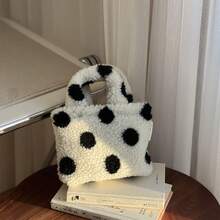 Women Tote Bags - 白底黑點 - 查看 4