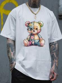 Playera de Hombre con estampado "Oso Remiendo" - Blanco - Ver 1