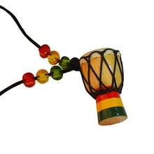 1 Stück handgefertigter Mini-Afrikanischer Trommel-Anhänger, dekorative Mini-Afrikanische Trommel, Afrikanischer Handtrommel-Anhänger Schmuck, Trommel-Anhänger Halskette - Mini-Djembe - Übersicht 9