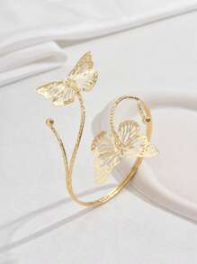 1pc Women's Metal Butterfly Unique Arm Cuff, Suitable For Daily Wear