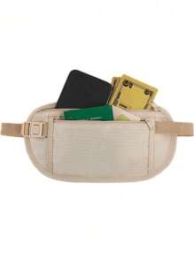 1pc Mini Waterproof Anti-Theft Invisible Waist Pack, Multi-Function Ultra-Thin Travel Phone Bag For Men & Women Streetwear Gym Bag - Beige - View 3