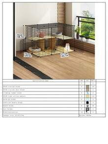2-Tier Cat Cage With Litter Box, Indoor Cat House, Small Pet Supplies - Multicolor - View 21