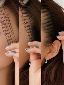 2pcs Black Metal Hair Clips, Minimalist Invisible Side Bangs Clips, Suitable For Daily Hairstyles, Also Can Be Used As Hair Styling Tools - Multicolor - View 4