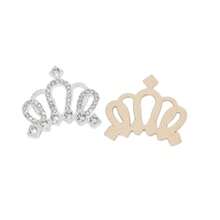 10pcs 0.98x0.95 Inch / 2.49x2.41 Cm Rhinestone Crown Design Charms, Craft Supplies DIY Handmade Party Jewelry Decorations