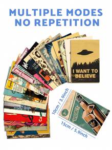 50 张复古海报系列装饰墙卡，美好生活温馨明信片、留言卡、室内卧室墙壁装饰贴纸，适用于学校用品，返校