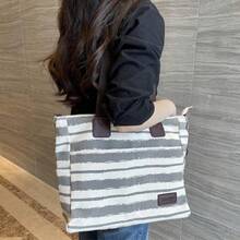 Women Shoulder Bags - 灰色條紋 - 查看 2