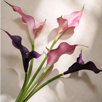 1 件/3 件 22.8 英寸重瓣马蹄莲人造花，优质 EVA 材料，家居装饰，摄影，婚礼装饰，餐桌装饰，塑料花