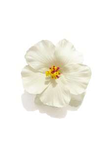 1 件 9 厘米纯色大号仿花发夹，夏威夷花卉设计，甜美优雅，适合校园、派对、婚礼、度假装束发饰女士爪夹秋季配饰秋冬 - 白色 - 查看 3