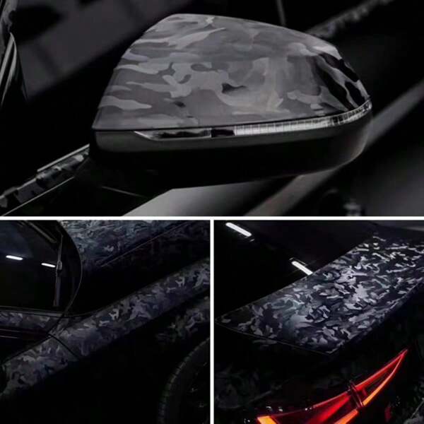 High-Quality Forged Matt Carbon Black Vinyl Paper For Car Body Films Vinyls Film Wrapping Tools Motorcycle Adhesive Vinyl Wrap