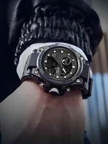 1pc New Fashionable Luminous Waterproof Men & Teenage Sports Electronic Watch - A - View 12