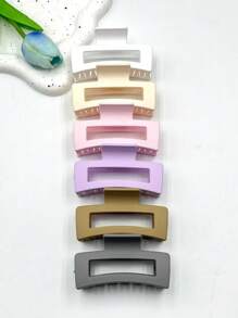 1/4/8/10 Stücke zufällige Farbe 10,75 cm große quadratische leichte Kunststoff Haarspangen, modisches vielseitiges Design, eleganter minimalistischer Stil, einfarbige Haaraccessoires geeignet für den täglichen Gebrauch, Outdoor Strand Reisen, Lässig, Party, Pendeln, Urlaub, Frisur, Gesichtwaschen, Baden, Make-up, Outfit Kombinieren, Kopfbedeckung, Accessoires, Modische Haarklammern