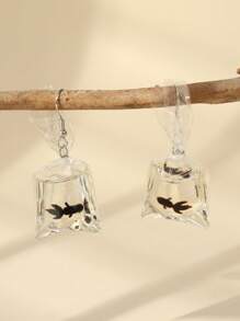 1Pair Cute And Fun Simulated Goldfish Resin Hanging Earrings Suitable For Women Daily Jewelry Accessories Gifts