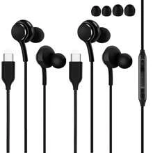 2PCS/1pc USB C In Ear Wired Headset Black,Type C Stereo Wired Earphone Headphones,Type-C Connector In Ear Wired Earphones Compatible With Samsung Galaxy S25/S24/S23/S22/S21/S20,Braided Line With Microphone And Volume Remote Stereo Wired Earbuds Earphone - Black - View 9