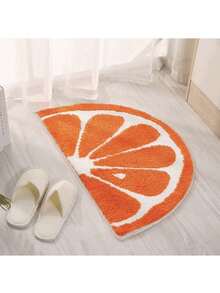 跨境可爱卡通风格仿羊毛床边垫，可爱椅子/摇椅毯，地板地毯，玄关装饰，浴室装饰，厨房装饰，厨房地毯 - 橘色 - 查看 4