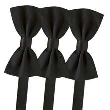 carahere 3pcs Men's Bow Ties Set, Black, Navy Blue, Light Blue, Dark Green Solid Color Pre-Tied Adjustable Bow Ties, Suitable For Formal Occasions, Casual Parties, Weddings, Tuxedos, For Adult Men Or Teenagers 13 Years Old And Above