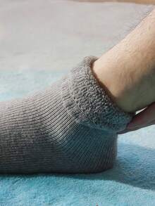 男士加厚保暖袜（1/4双），内衬保暖层，及踝/中筒长度，舒适柔软，适合休闲、商务、室内穿着，冬季保暖温度低至-5℃，温暖舒适。 - 彩色 - 查看 8