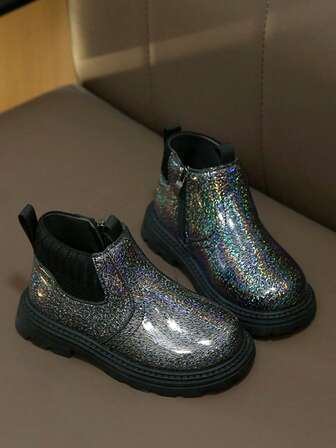 1 Pair Children's Casual Boots, Bright Color Design, Minimalist Style, Boots, Suitable For Autumn/Winter