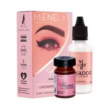 Menela Eyebrow Henna 2.5 G With Fixer All Colors - Castanho Escuro - Ver 1