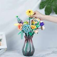 1 件趣味积木花，情人节、母亲节、周年纪念日等的最佳礼物，带有永恒花朵的房间装饰 - 彩色 - 查看 4