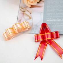1.6m Gold Edged Ribbon, Party & Wedding Supplies, Balloon Tying Rope, Wind Chimes, Ribbon Packaging, Colorful Ribbon, Holiday Decoration