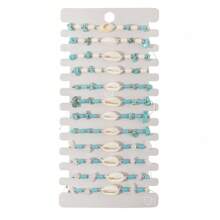 6 Sets Of 72pcs/2 Sets Of 24pcs/1 Sets Of 12pcs Fashionable Charm Ocean Elements Shell Starfish Beads Bracelet Jewelry, Suitable For Couples, Adjustable Bracelet & Anklet, Suitable For Daily, Beach, Travel, Wedding, Gift