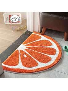 跨境可爱卡通风格仿羊毛床边垫，可爱椅子/摇椅毯，地板地毯，玄关装饰，浴室装饰，厨房装饰，厨房地毯 - 橘色 - 查看 6