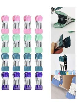 Heavy Duty Metal Food Clips, Chip Clips Bag Clips Food Clips - Anti-Scratch Vinyl Coated Ends, Kitchen Clips For Bags Food, Clips Photo File Clamps