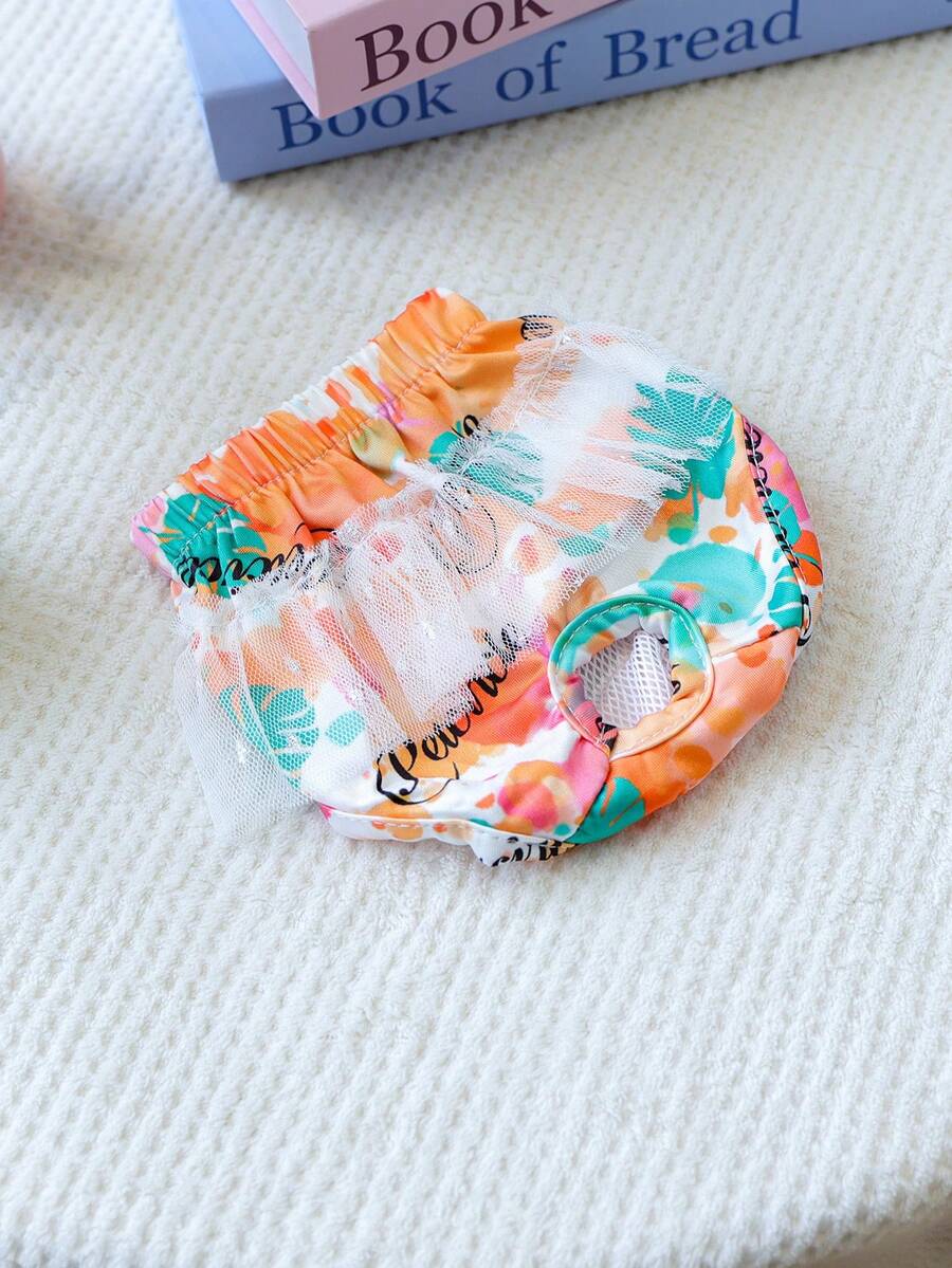 1 Stück Haustierbekleidung, Hunde-/Katzenkleidung, fröhliche Welpen lässige modische süße bequeme Blumen-Windelhose - Sommersoda - Verschiedenfarbig - Übersicht 1