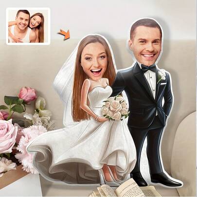 1pc Customized 3D Printed Photo Pillow, Polyester 100% Cover, Polypropylene 100% Filling, Handwash, Multipurpose, Digital Printing, Various Sizes Available - Ideal For Christmas And Halloween Gifts, Customized Photo Pillow With Unique Personalized Face Design Suitable For Birthday, Holiday, Anniversary, Home Decor, Living Room, Bedroom, Valentine's Day, Wedding Decoration, Halloween, Christmas, Thanksgiving,Machine Washable, Digital Printing ,Sweet 16 Party Decorations