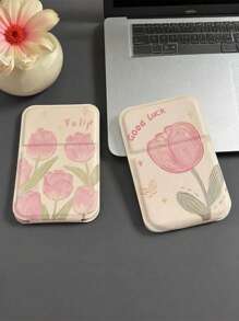 2 Pieces - Tulip Pattern Folding Makeup Mirror, Portable Handheld Vanity Mirror, Simple Folding Dressing Table Mirror, Simple Vanity Mirror For Dorm/Student And Desktop,Makeup,Cheap,Room Decor,Vanity,Travel,Bedroom,Makeup Accessories,Mirror,Vanity Mirror,Mini Mirror,Compact Mirror,Mirror Small,Hand Mirror