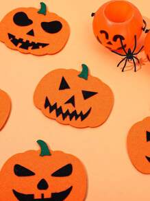 4 件万圣节杯垫、南瓜形毛毡碗垫、防滑隔热垫、节日派对用品秋季装饰秋季装饰 - 彩色 - 查看 3
