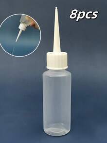 1/4/8/15-Pack 50ml Plastic Needle Tip Squeeze Bottles - Leakproof, Hand Wash Only, Precision Dispensing Bottles For Crafts, Painting & Kitchen Use - Clear - View 12